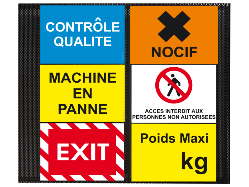 Panneaux flexibles d'identification d'entrepôt