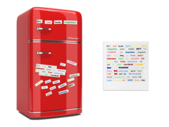 Magnetisch haftende Wörter