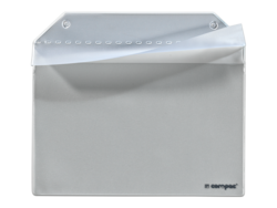 Porte document avec patte de protection et ruban magnétique