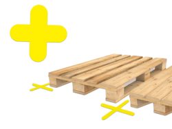 Eléments adhésifs pour marquage au sol d'emplacements de palettes